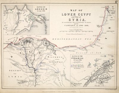 Karte von Unterägypten und einem Teil Syriens, veröffentlicht von William Blackwood und Sons, Edinburgh und London, 1848 von Alexander Keith Johnston